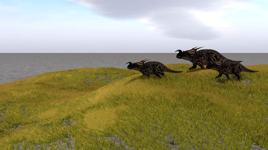 Three Einiosaurus Dinosaurs Walking Wall Decal Design 2