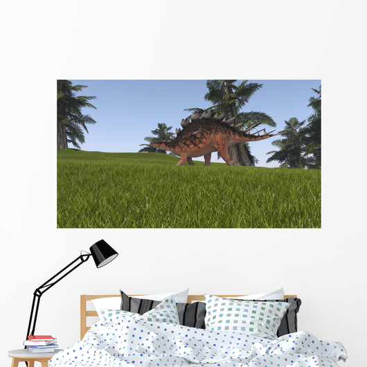 Kentrosaurus Walking across Grassy Wall Decal Design 8