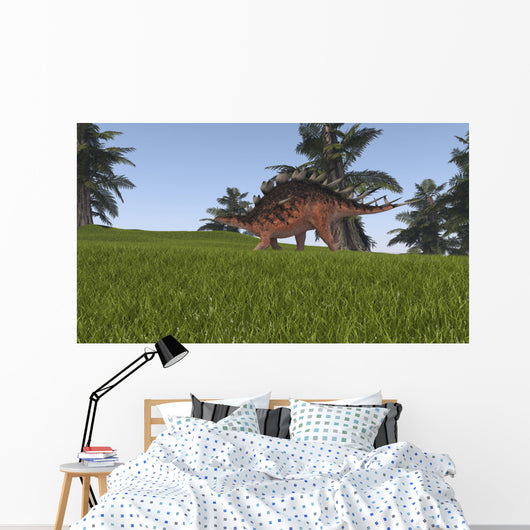 Kentrosaurus Walking across Grassy Wall Decal Design 8