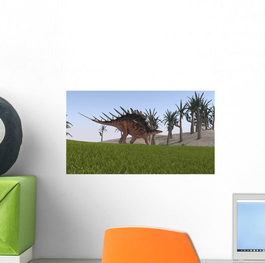Kentrosaurus Walking across Grassy Wall Decal Design 7