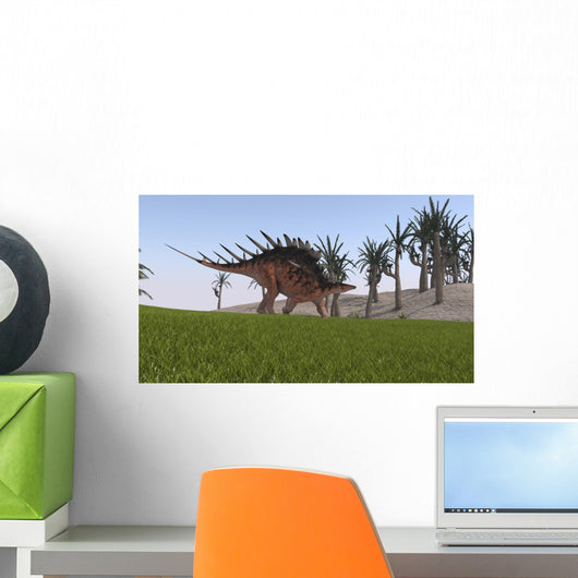 Kentrosaurus Walking across Grassy Wall Decal Design 7