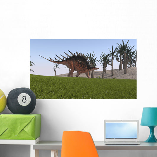 Kentrosaurus Walking across Grassy Wall Decal Design 7
