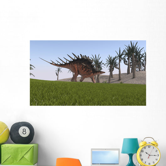Kentrosaurus Walking across Grassy Wall Decal Design 7