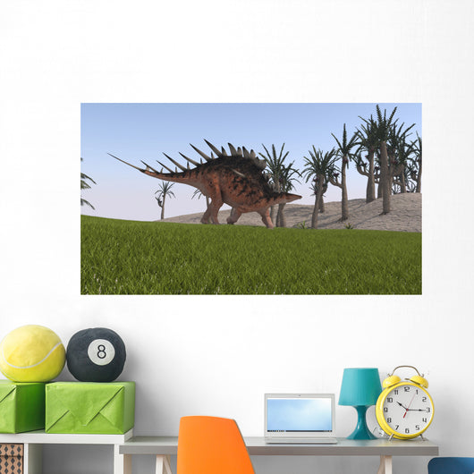 Kentrosaurus Walking across Grassy Wall Decal Design 7