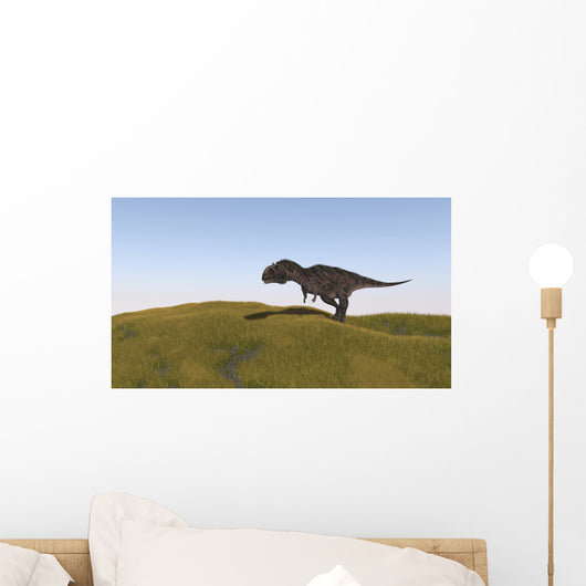 Majungasaurus Walking across Grassy Wall Decal Design 2