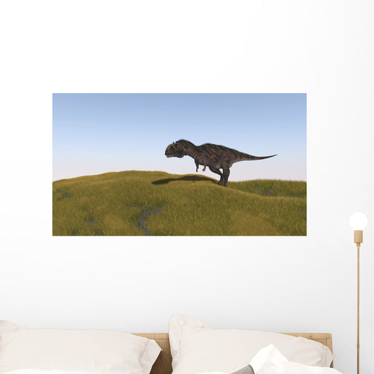 Majungasaurus Walking across Grassy Wall Decal Design 2