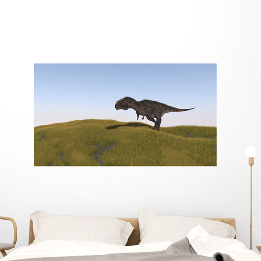 Majungasaurus Walking across Grassy Wall Decal Design 2