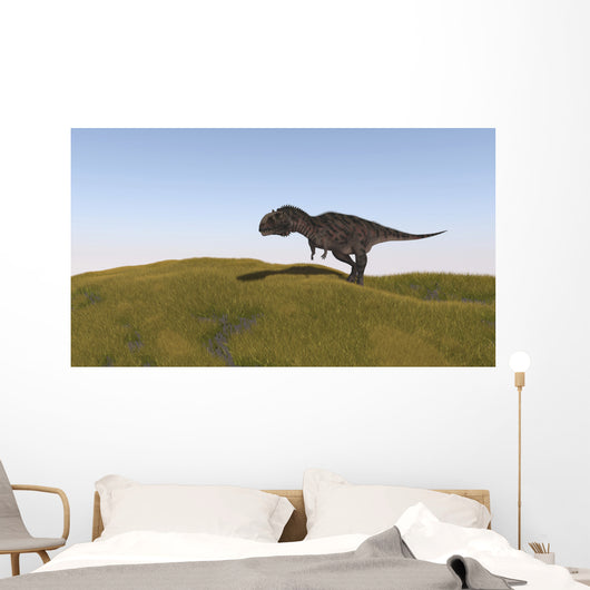 Majungasaurus Walking across Grassy Wall Decal Design 2