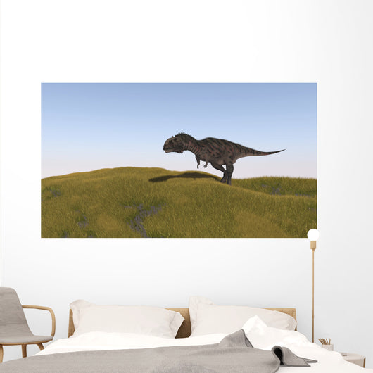 Majungasaurus Walking across Grassy Wall Decal Design 2