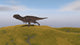 Majungasaurus Running across Grassy Wall Decal Design 3