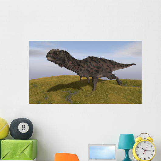 Majungasaurus Running across Grassy Wall Decal Design 2