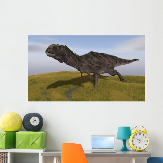 Majungasaurus Running across Grassy Wall Decal Design 2