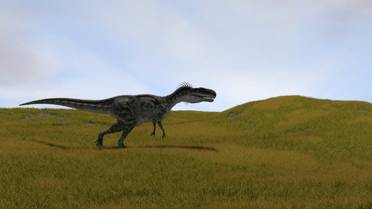 Monolophosaurus Running across Grassy Wall Decal Design 4