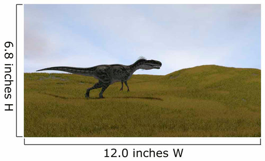 Monolophosaurus Running across Grassy Wall Decal Design 4
