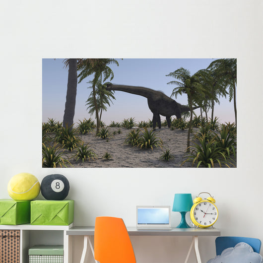 Large Brachiosaurus Grazing Foliage Wall Decal