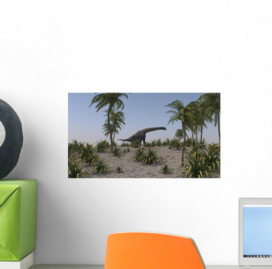 Large Brachiosaurus Grazing Wall Decal Design 2
