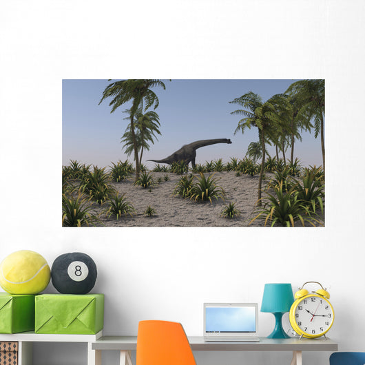 Large Brachiosaurus Grazing Wall Decal Design 2