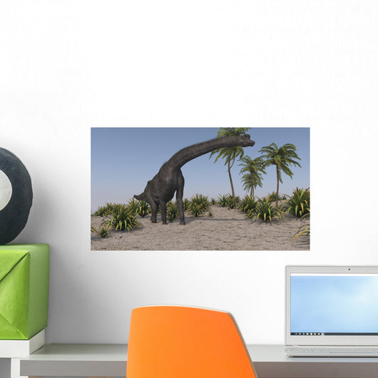 Large Brachiosaurus Grazing Wall Decal Design 1