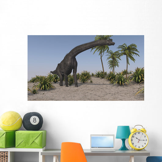 Large Brachiosaurus Grazing Wall Decal Design 1