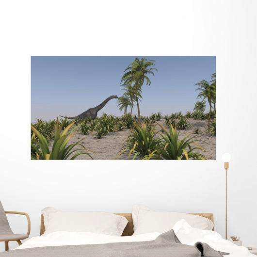 Large Brachiosaurus Roaming Prehistoric Wall Decal Design 3