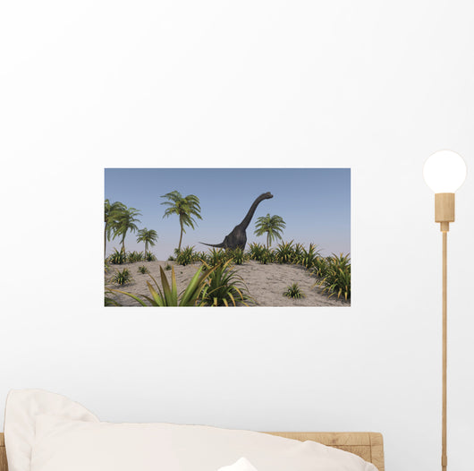 Large Brachiosaurus Roaming Prehistoric Wall Decal Design 2