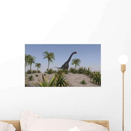 Large Brachiosaurus Roaming Prehistoric Wall Decal Design 2