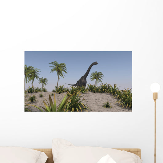 Large Brachiosaurus Roaming Prehistoric Wall Decal Design 2
