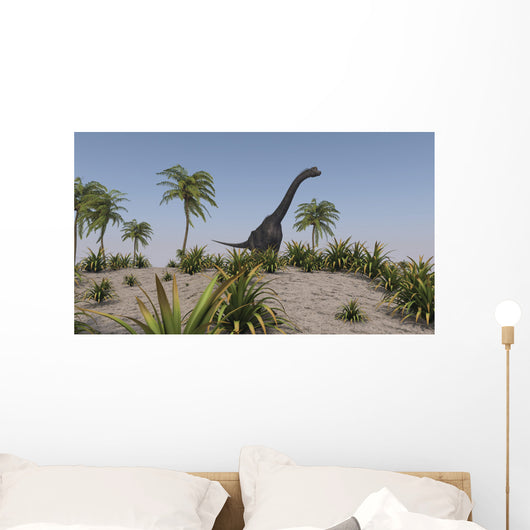 Large Brachiosaurus Roaming Prehistoric Wall Decal Design 2