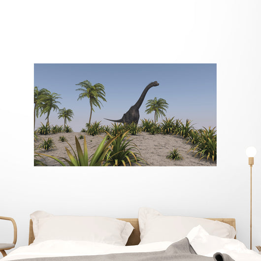 Large Brachiosaurus Roaming Prehistoric Wall Decal Design 2