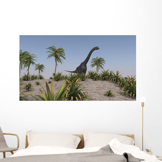 Large Brachiosaurus Roaming Prehistoric Wall Decal Design 2