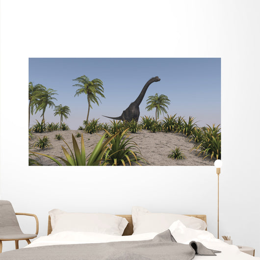 Large Brachiosaurus Roaming Prehistoric Wall Decal Design 2