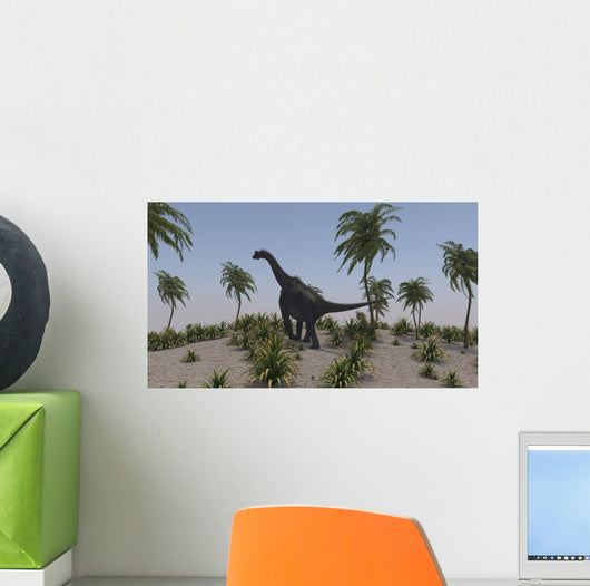 Large Brachiosaurus Roaming Prehistoric Wall Decal Design 1