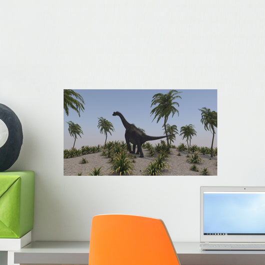 Large Brachiosaurus Roaming Prehistoric Wall Decal Design 1