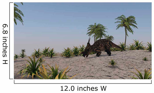 Brown Einiosaurus Prehistoric Environment Wall Decal Design 1