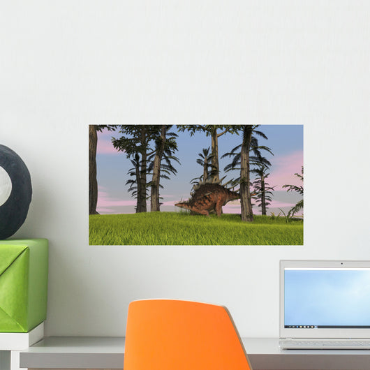 Kentrosaurus Walking across Grassy Wall Decal Design 5