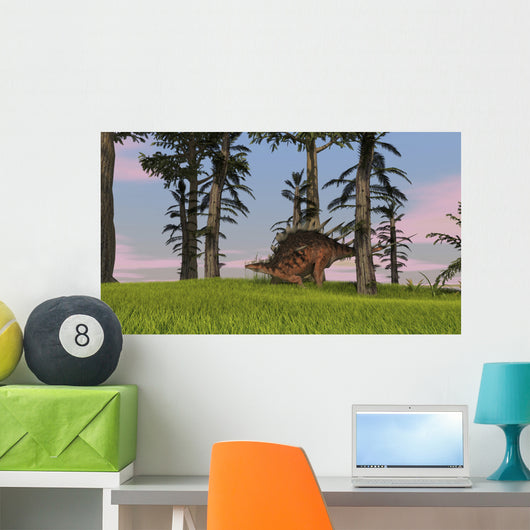 Kentrosaurus Walking across Grassy Wall Decal Design 5