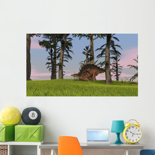 Kentrosaurus Walking across Grassy Wall Decal Design 5