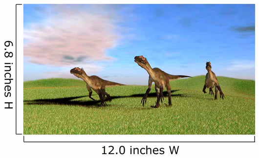 Three Utahraptors Running across Wall Decal Design 4