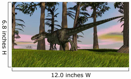 Monolophosaurus Running across Grassy Wall Decal Design 3