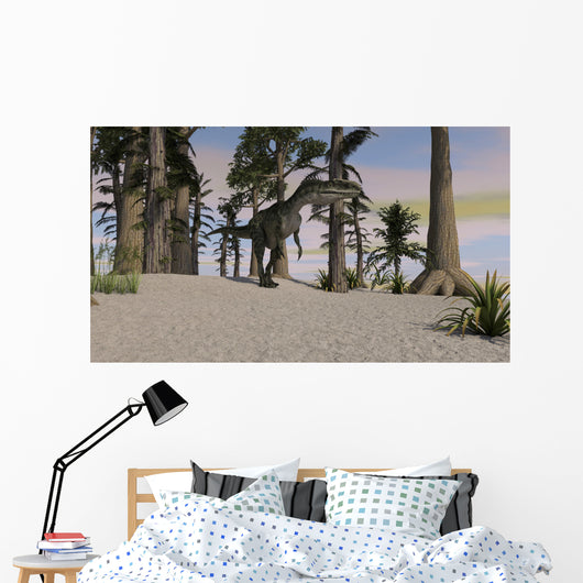 Monolophosaurus Prehistoric Environment Wall Decal Design 2