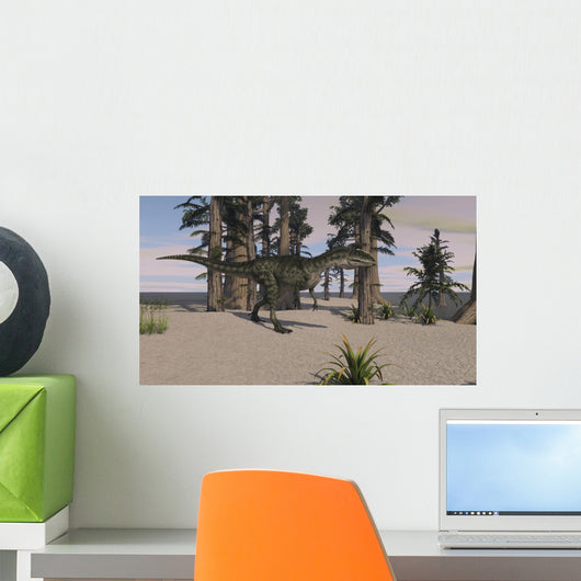 Monolophosaurus Prehistoric Environment Wall Decal Design 1