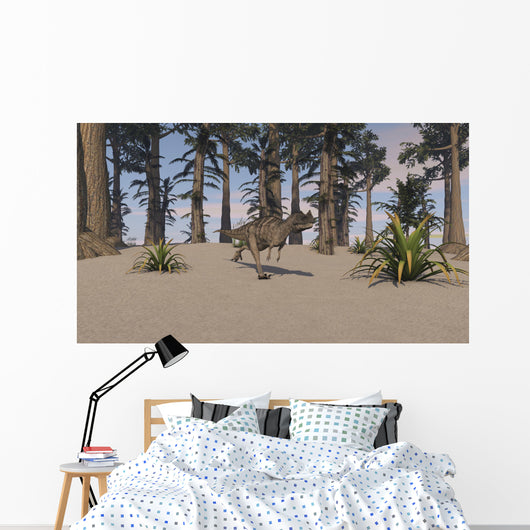 Ceratosaurus Hunting Prehistoric Environment Wall Decal Design 2
