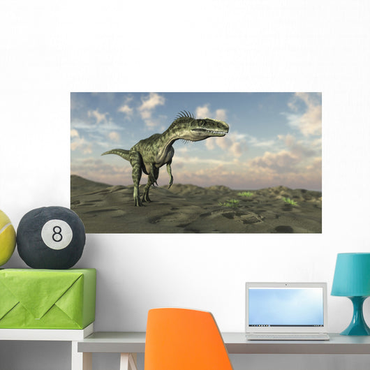 Monolophosaurus Walking across Desert Wall Decal Design 3
