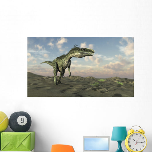 Monolophosaurus Walking across Desert Wall Decal Design 3