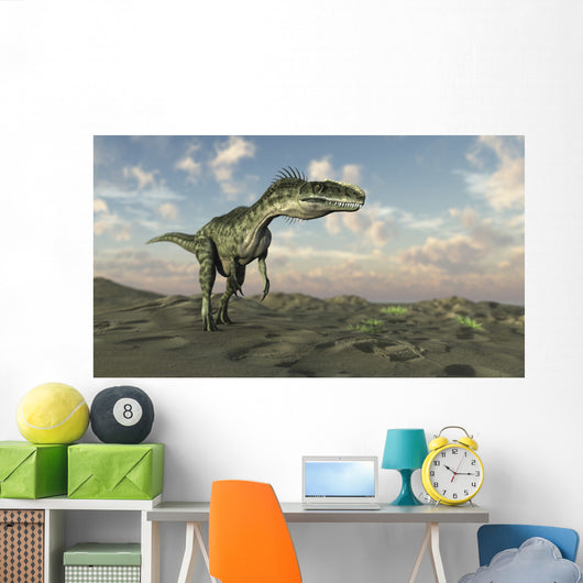 Monolophosaurus Walking across Desert Wall Decal Design 3