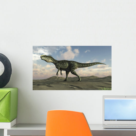 Monolophosaurus Walking across Desert Wall Decal Design 2