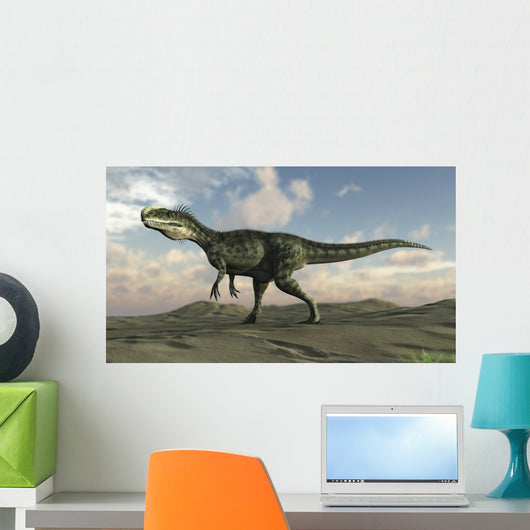 Monolophosaurus Walking across Desert Wall Decal Design 2