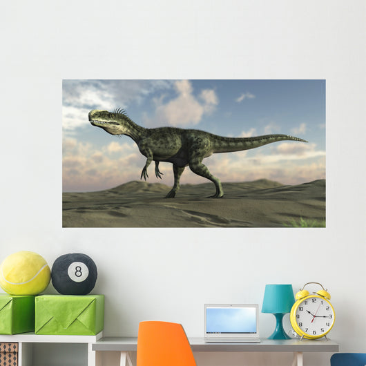Monolophosaurus Walking across Desert Wall Decal Design 2