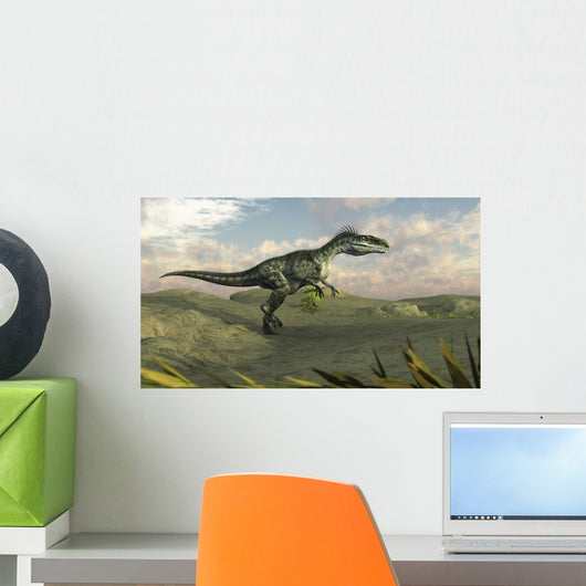 Monolophosaurus Walking across Desert Wall Decal Design 1