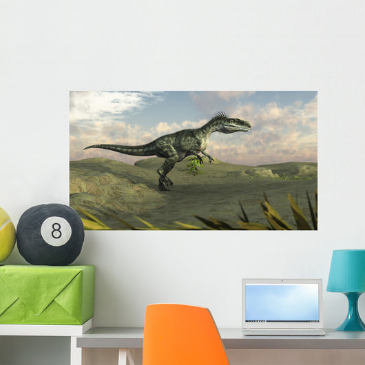 Monolophosaurus Walking across Desert Wall Decal Design 1